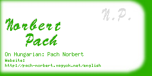 norbert pach business card